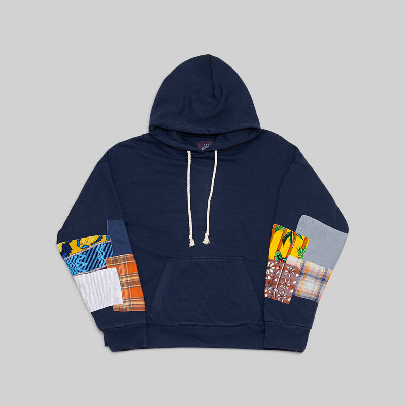 Navy Patchwork Hoodie - RES IPSA