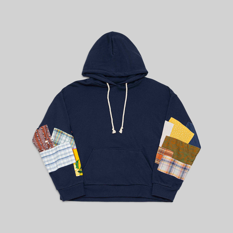 Navy Patchwork Hoodie - RES IPSA