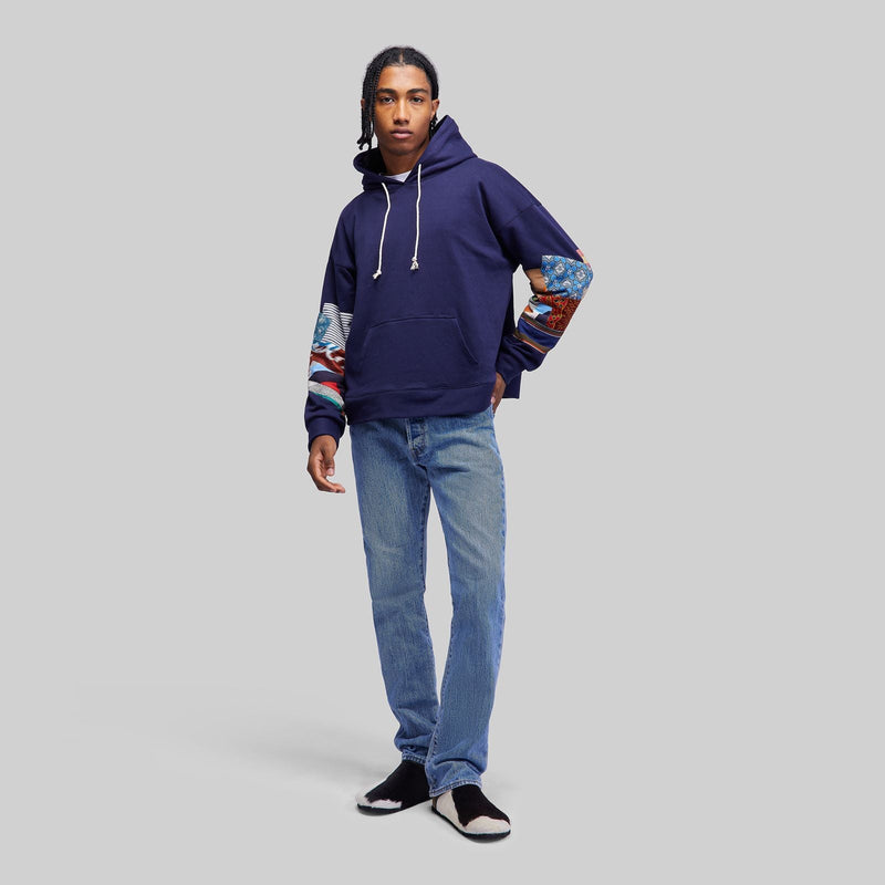 Navy Patchwork Hoodie - RES IPSA