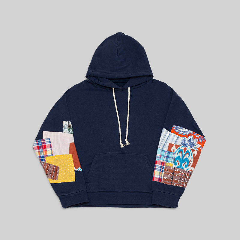 Navy Patchwork Hoodie - RES IPSA