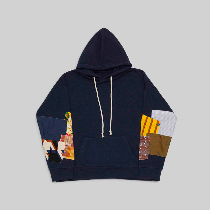 Navy Patchwork Hoodie - RES IPSA