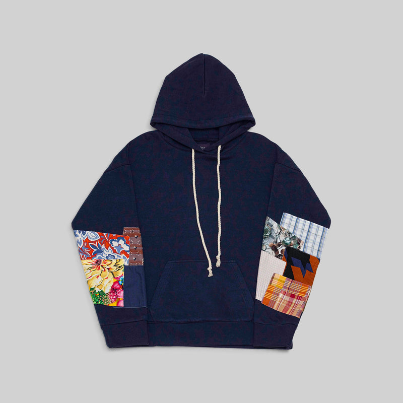 Navy Patchwork Hoodie - RES IPSA