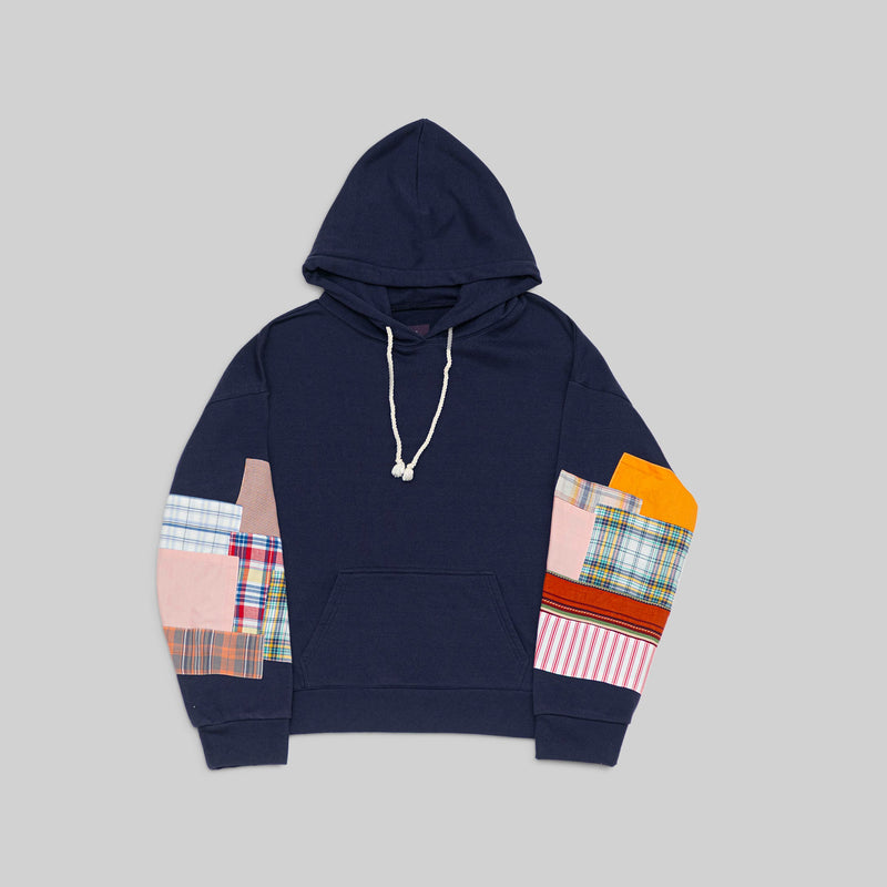 Navy Patchwork Hoodie - RES IPSA