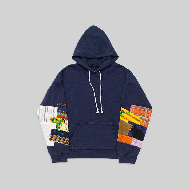 Navy Patchwork Hoodie - RES IPSA