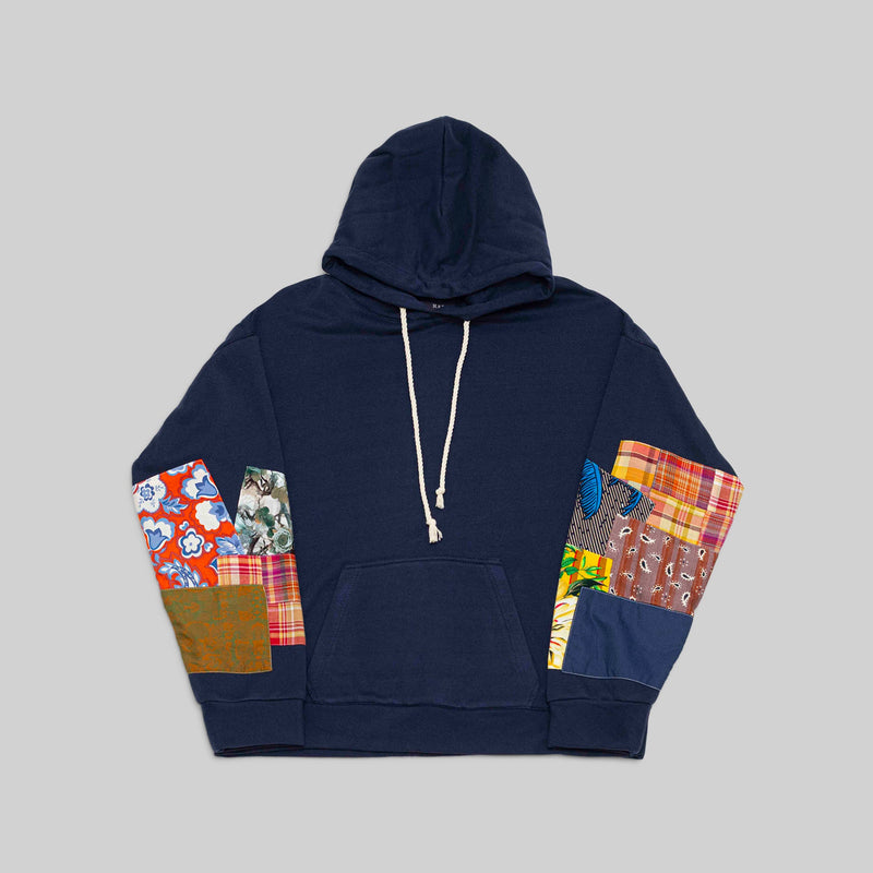 Navy Patchwork Hoodie - RES IPSA
