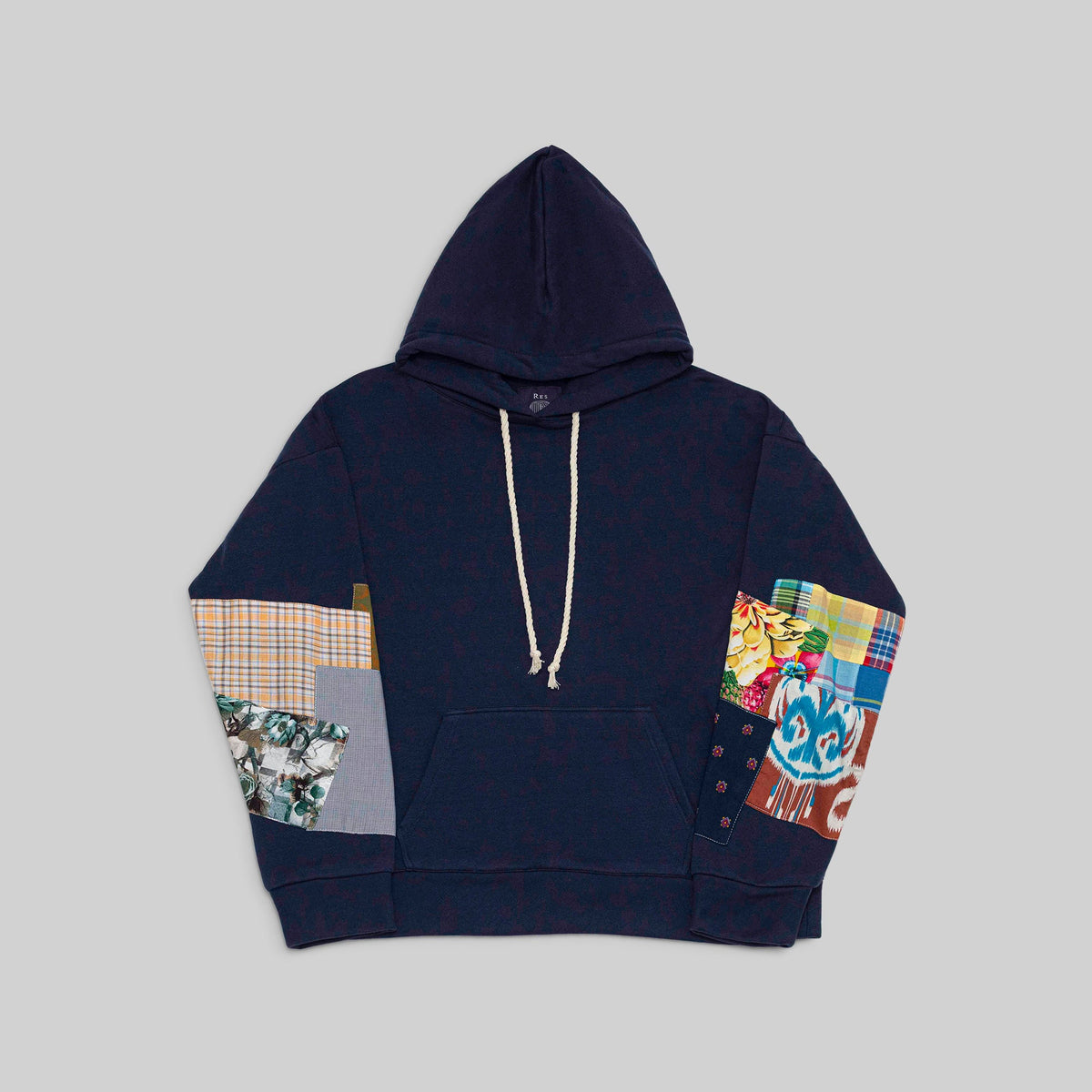 Navy Patchwork Hoodie - RES IPSA