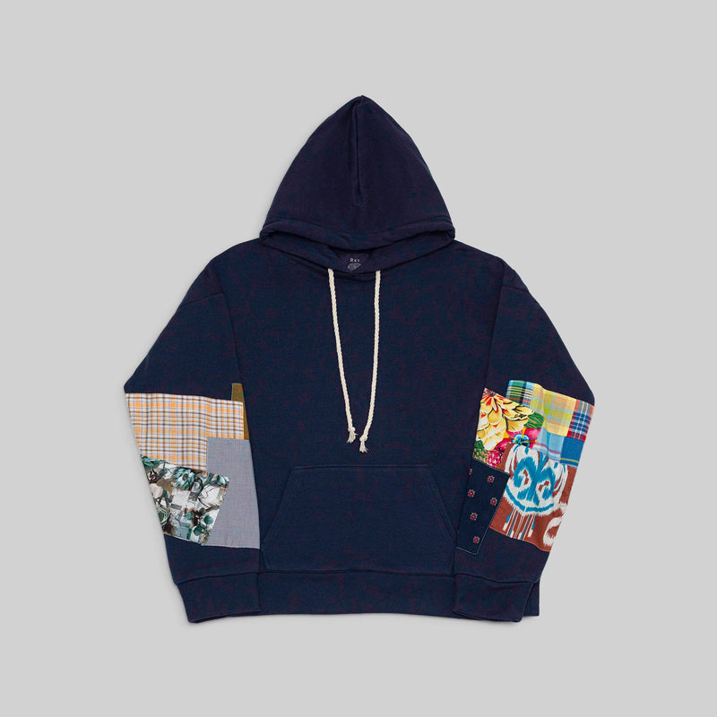 Navy Patchwork Hoodie - RES IPSA
