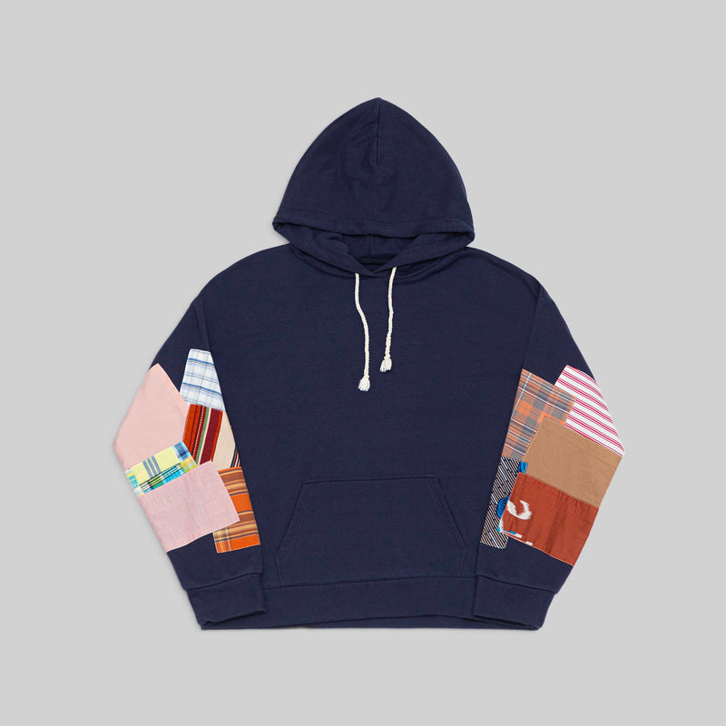 Navy Patchwork Hoodie - RES IPSA