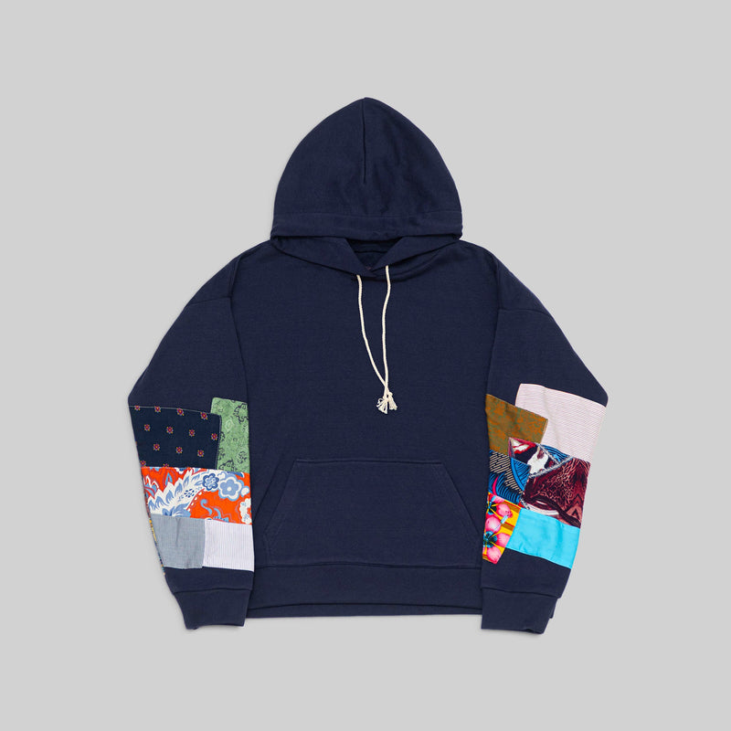 Navy Patchwork Hoodie - RES IPSA