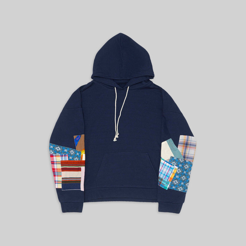 Navy Patchwork Hoodie - RES IPSA