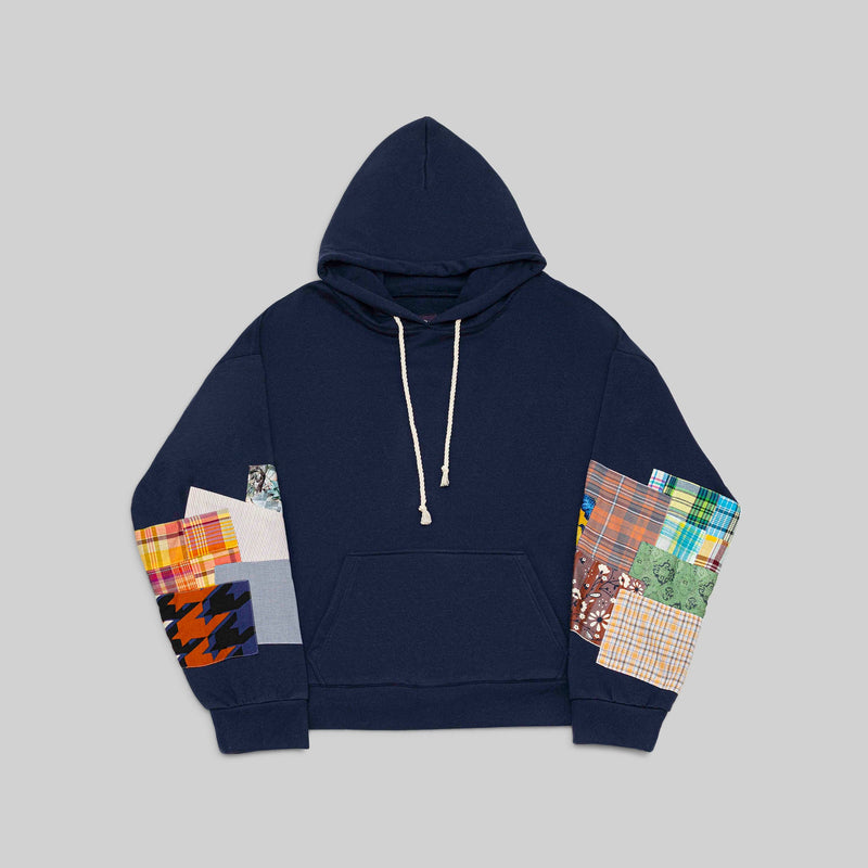 Navy Patchwork Hoodie - RES IPSA