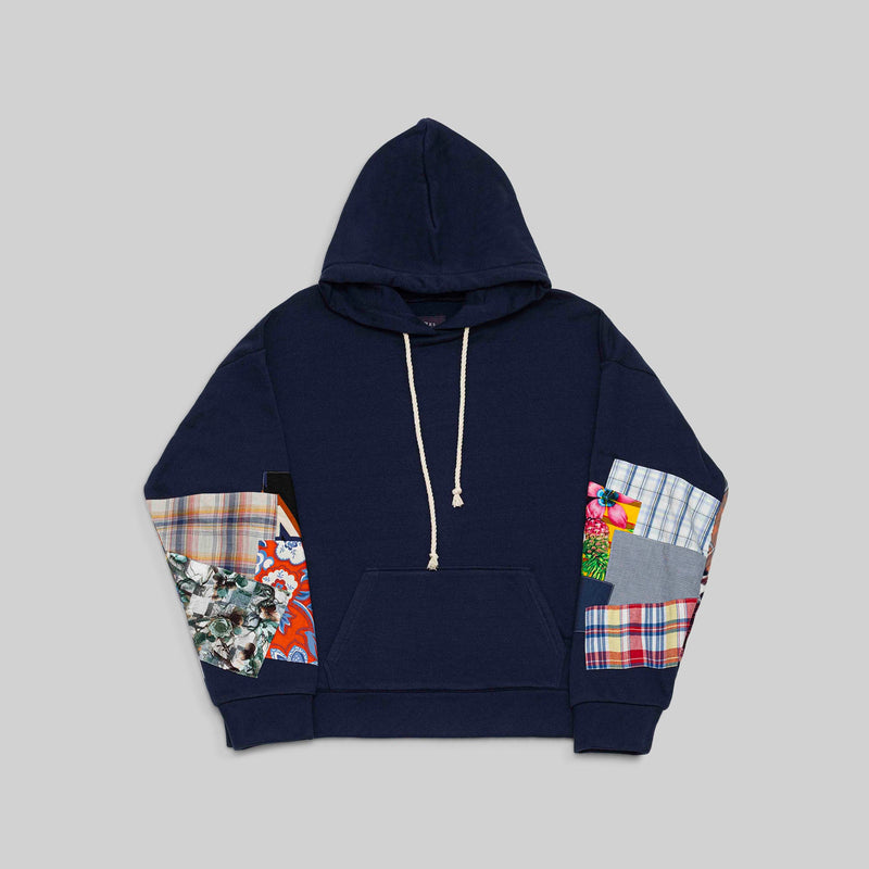 Navy Patchwork Hoodie - RES IPSA