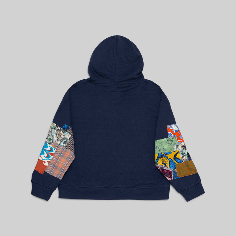 Navy Patchwork Hoodie - RES IPSA