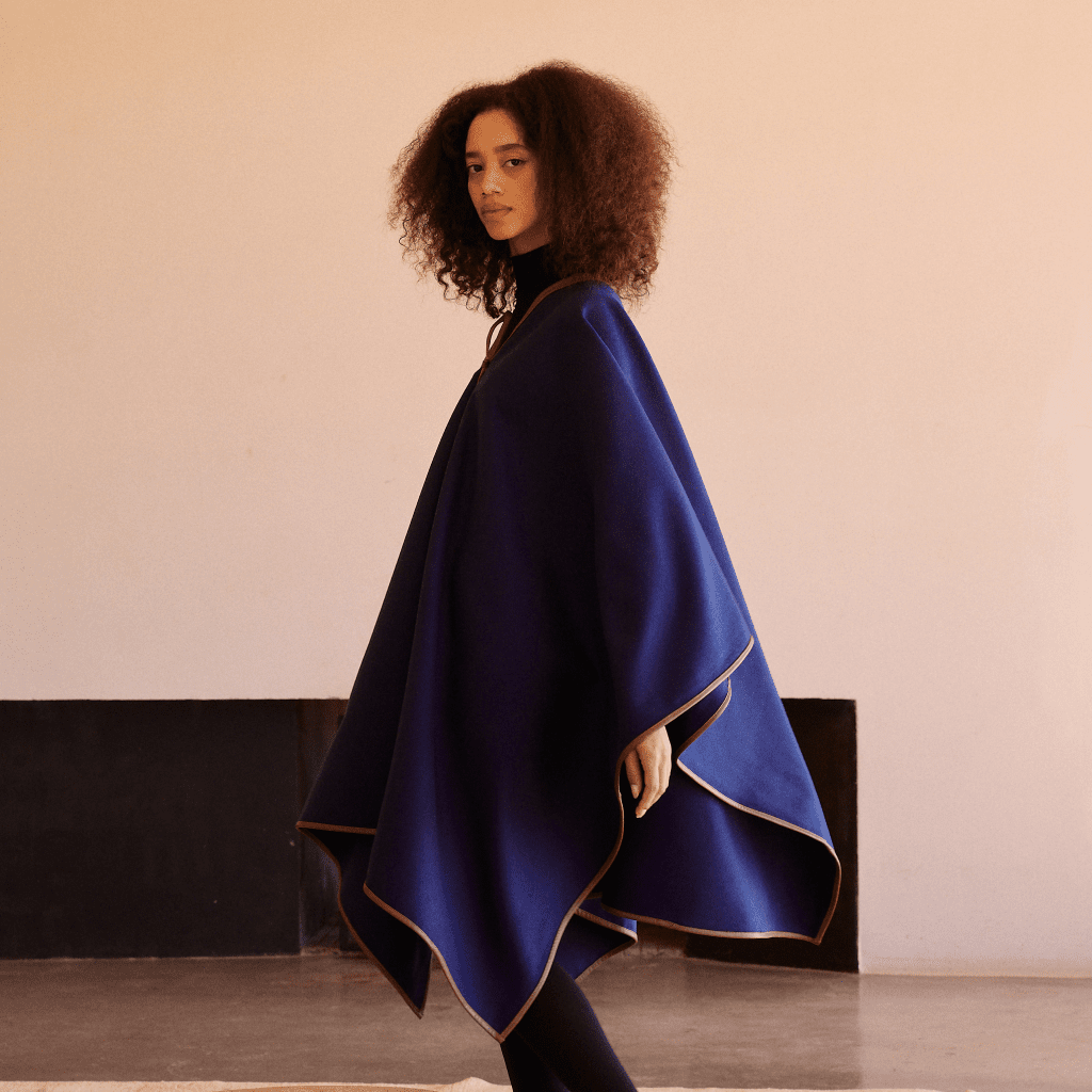 Navy Wool Cape - RES IPSA