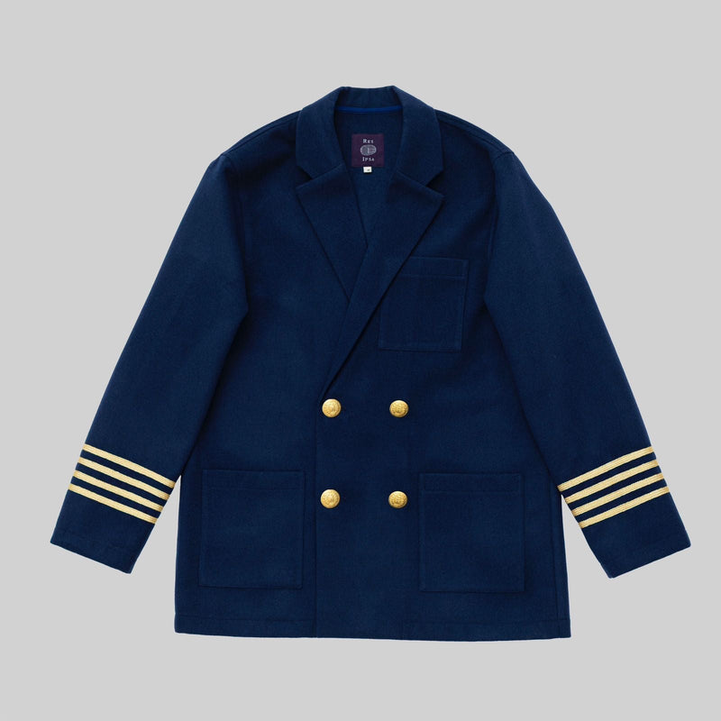 Navy Wool Double Breasted Jacket - RES IPSA