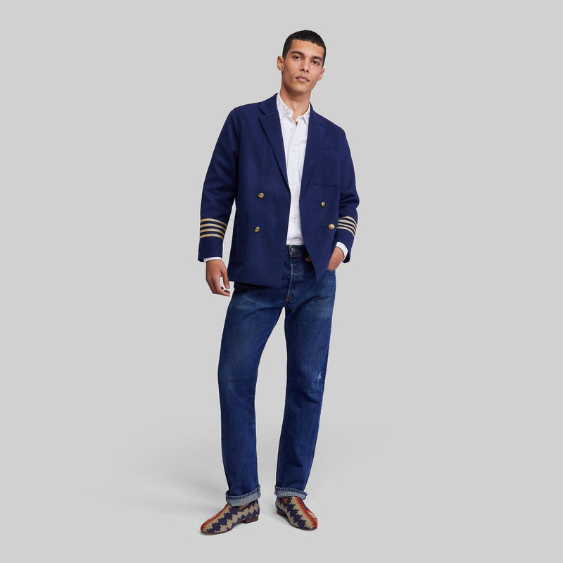 Navy Wool Double Breasted Jacket - RES IPSA