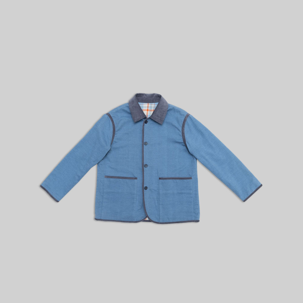 Handwoven Reversible Jacket with Corduroy Trim