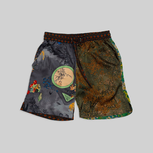 Patchwork Silk Camp Shorts - RES IPSA