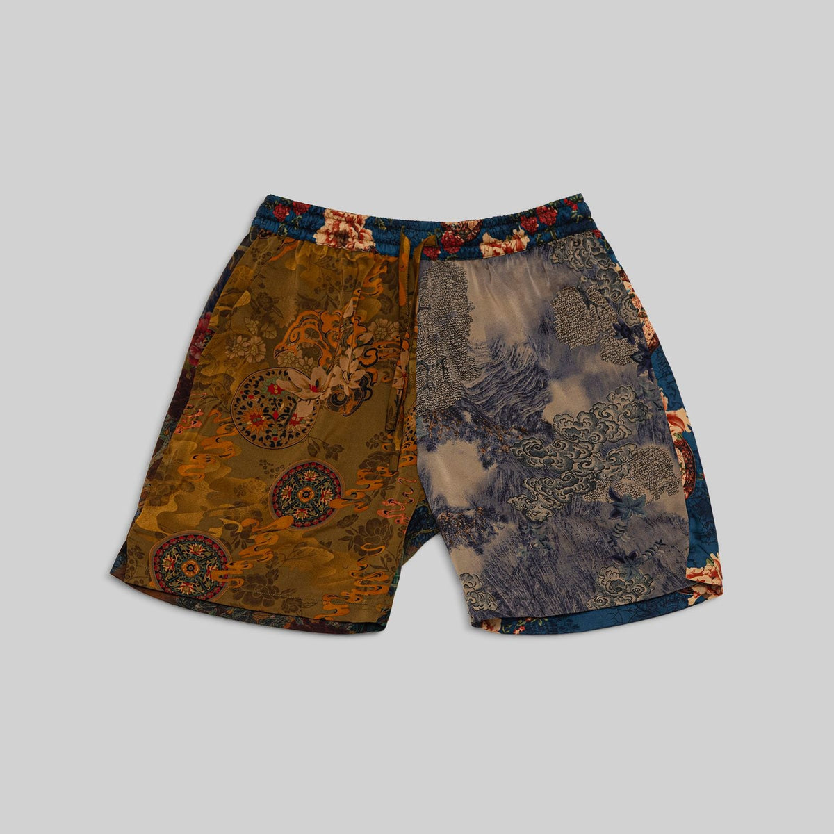 Patchwork Silk Camp Shorts - RES IPSA