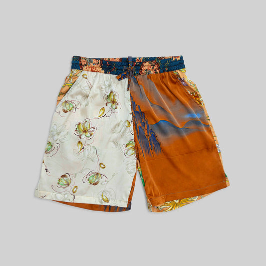 Patchwork Silk Camp Shorts - RES IPSA