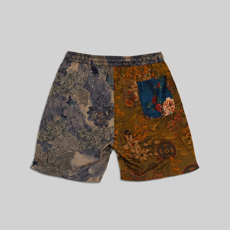 Patchwork Silk Camp Shorts - RES IPSA