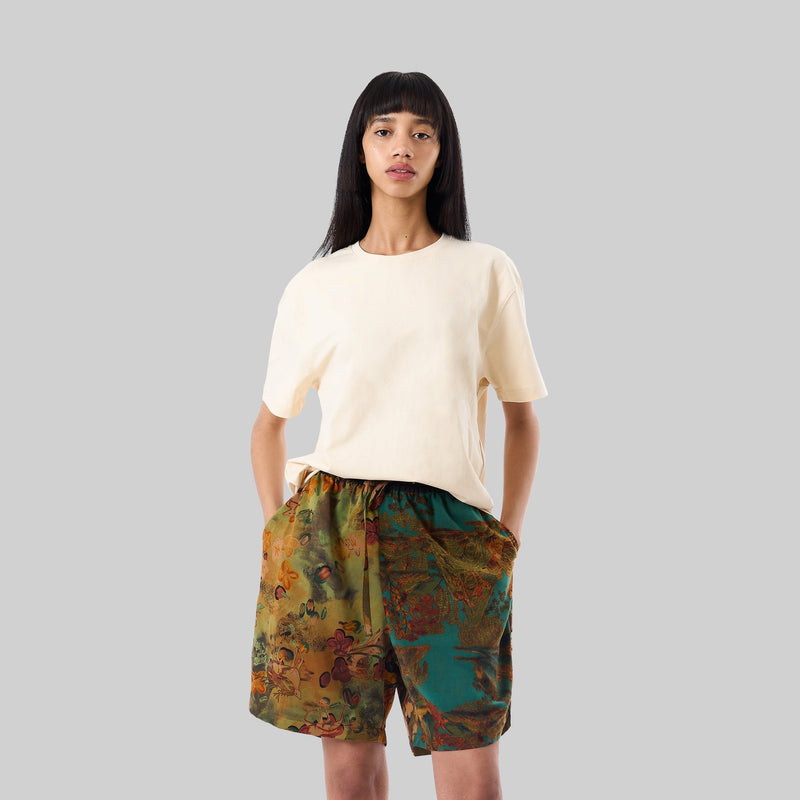Patchwork Silk Camp Shorts - RES IPSA