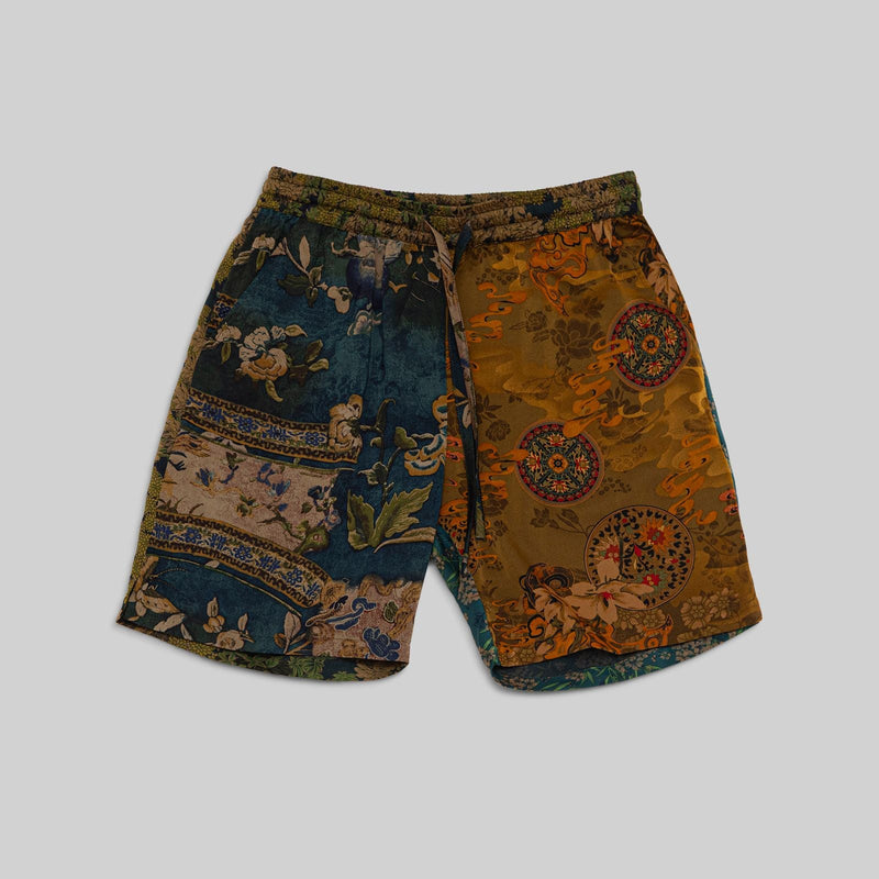 Patchwork Silk Camp Shorts - RES IPSA