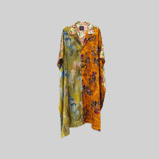 Silk Open Collar Kaftan - RES IPSA