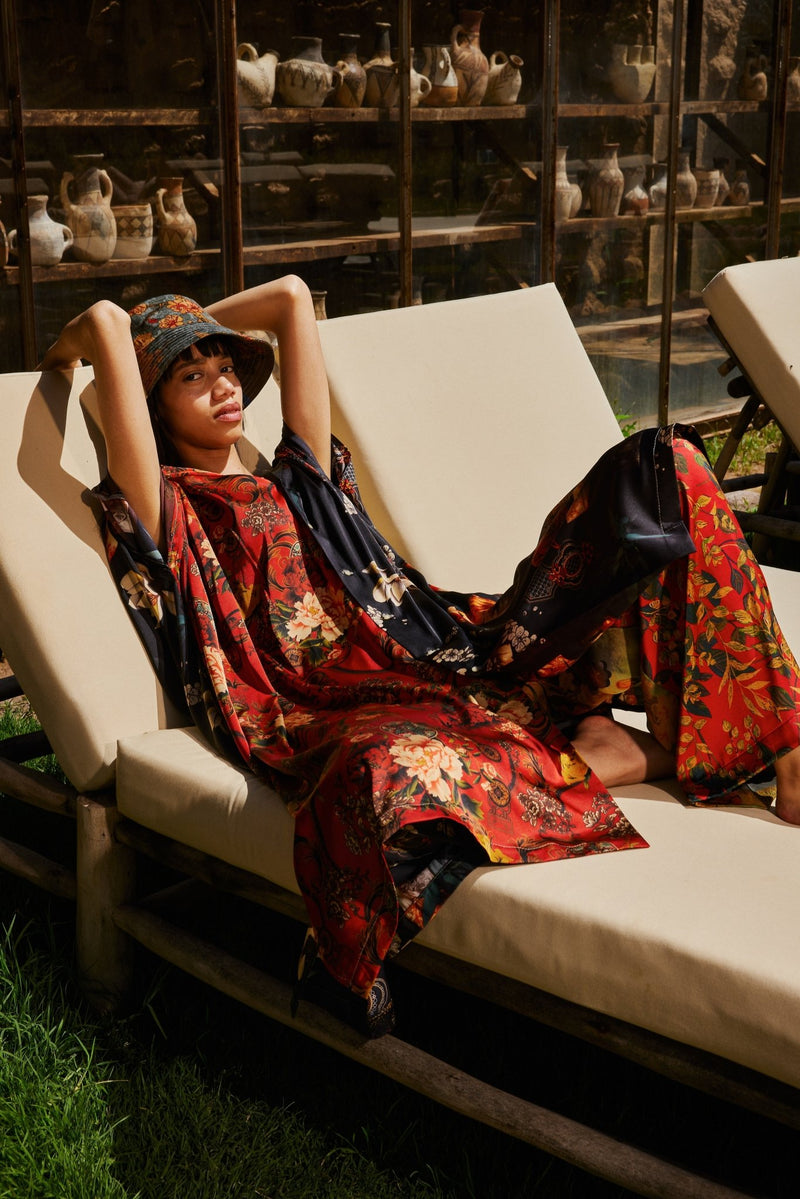 Silk Open Collar Kaftan - RES IPSA