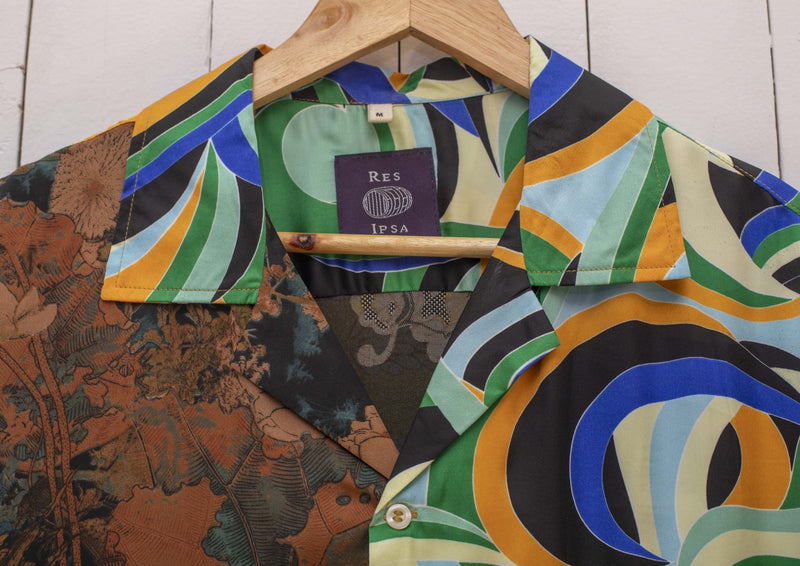 Silk Patchwork Camp Shirt with Pockets - RES IPSA