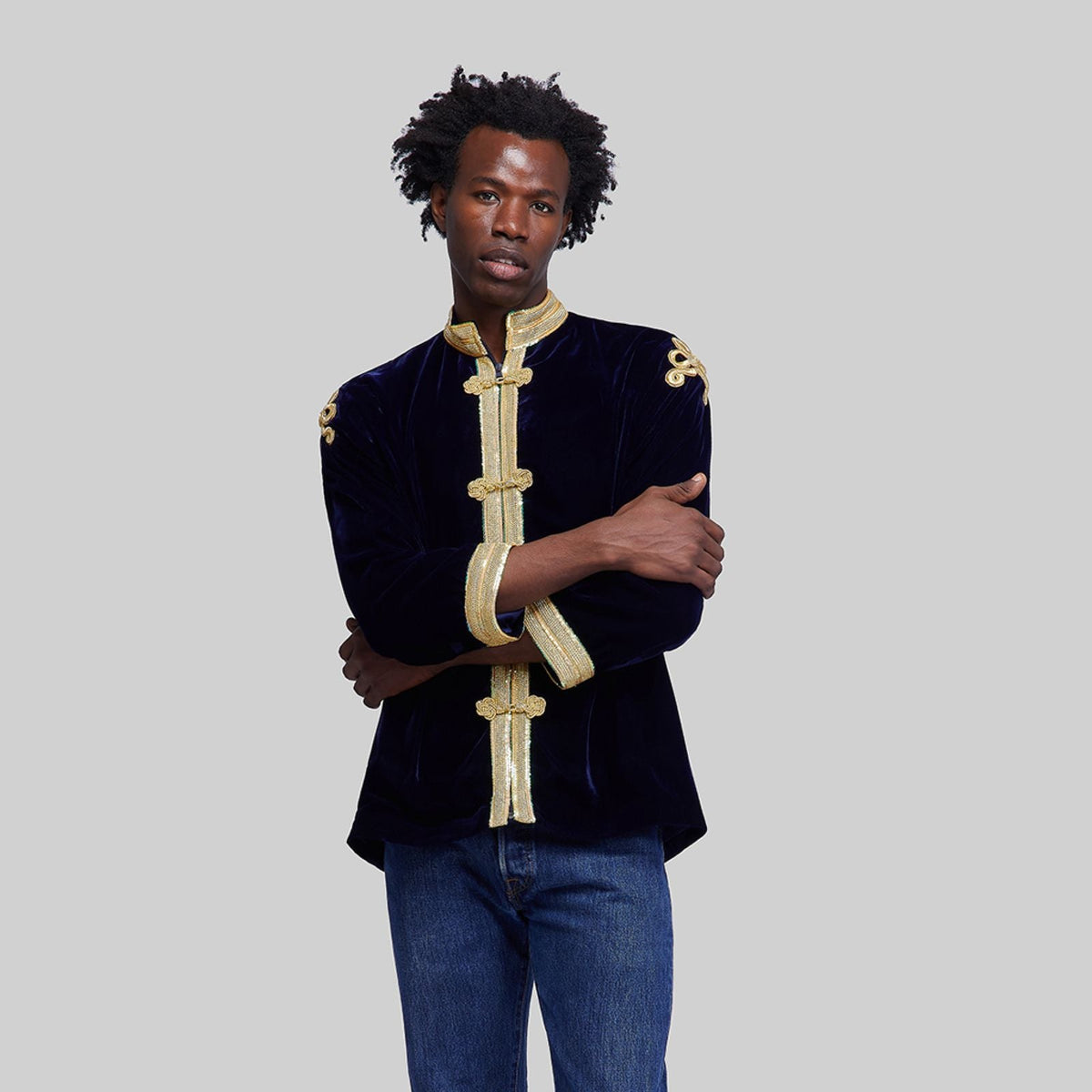 Velvet Kaftan with Gold Trim - RES IPSA