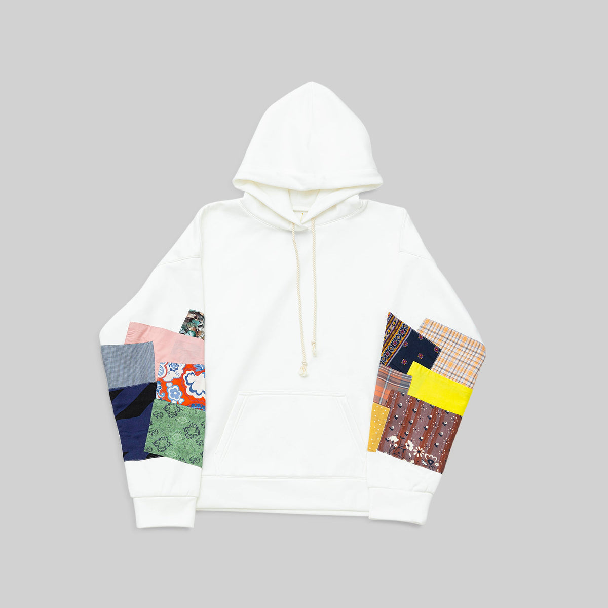 White Patchwork Hoodie - RES IPSA