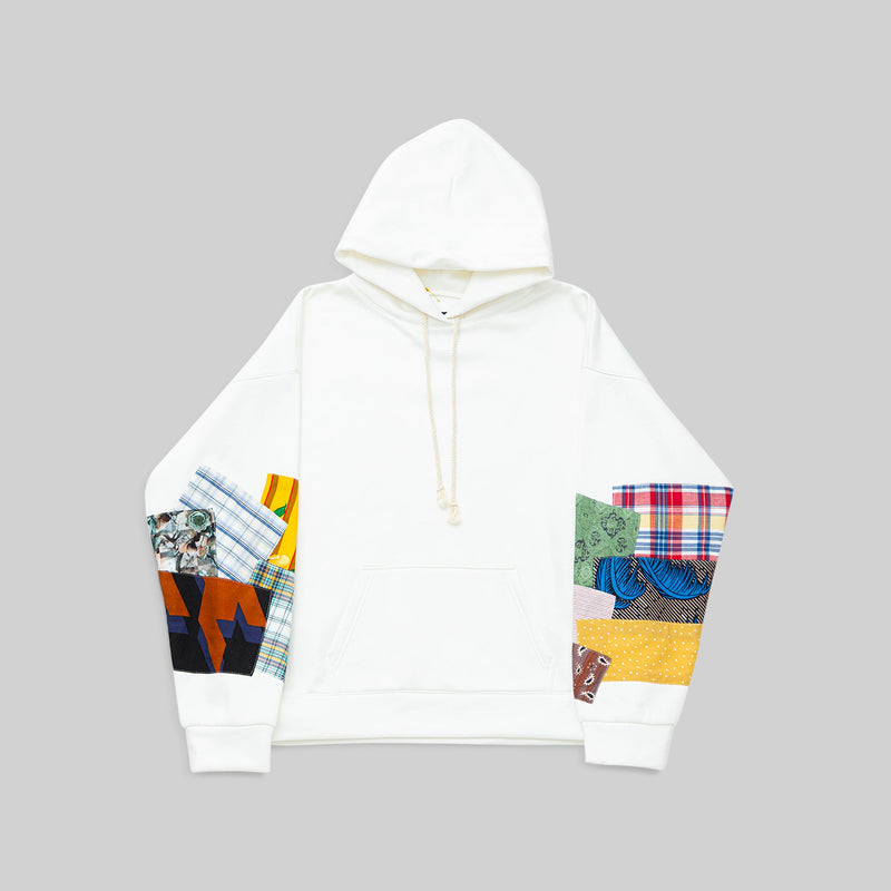 White Patchwork Hoodie - RES IPSA