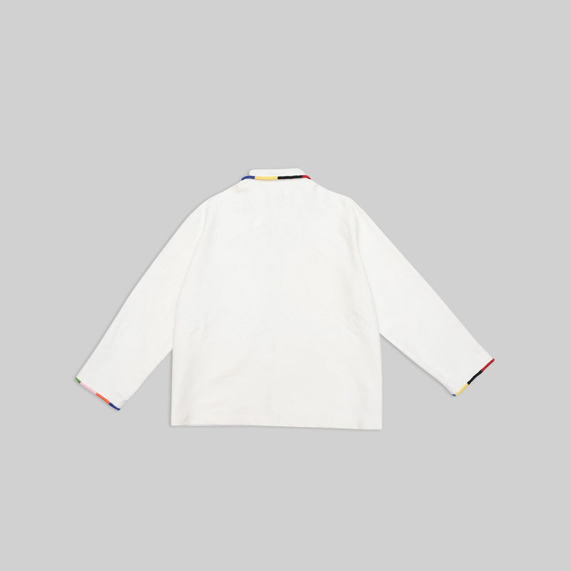 White Workshirt with Embroidered Trim - RES IPSA