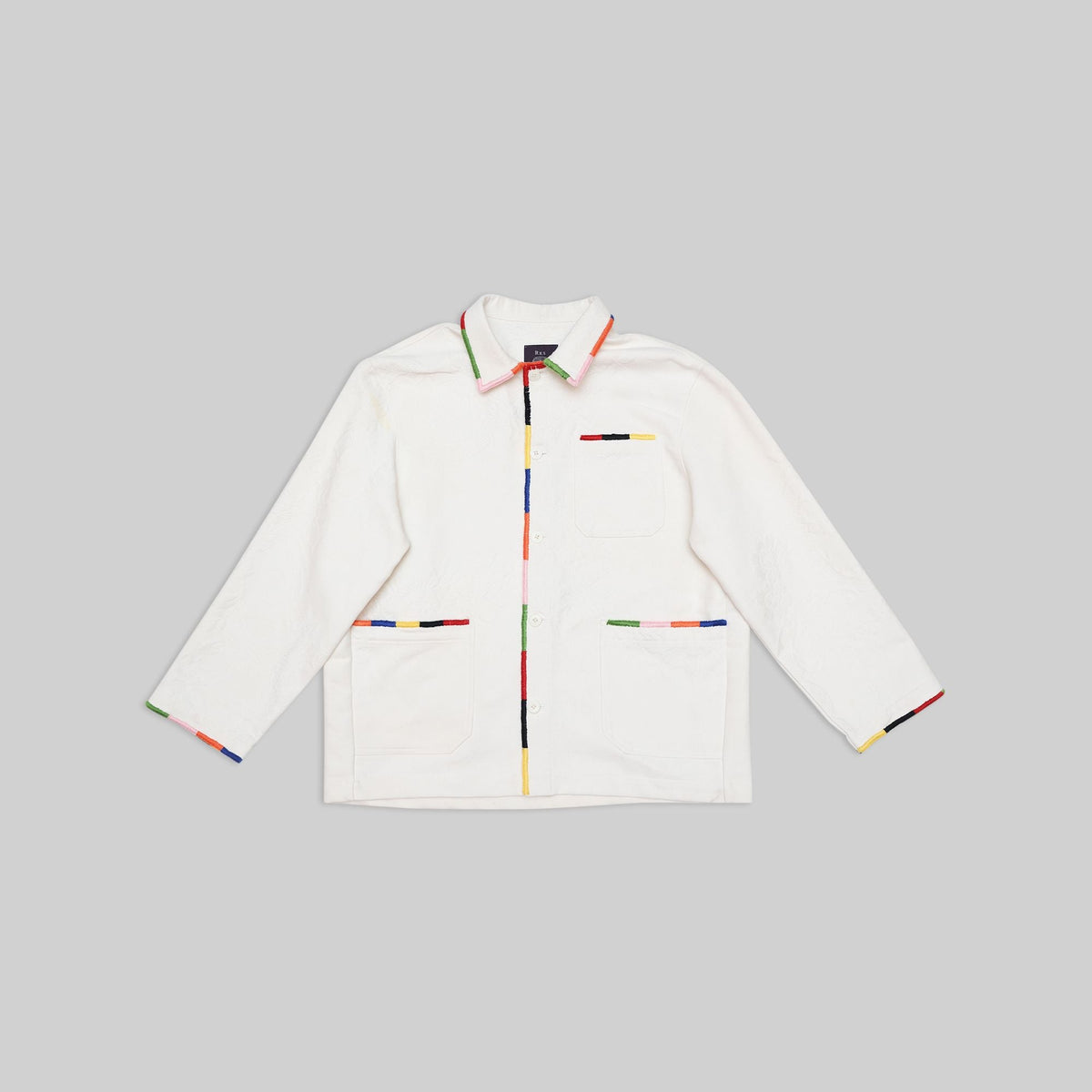 White Workshirt with Embroidered Trim - RES IPSA