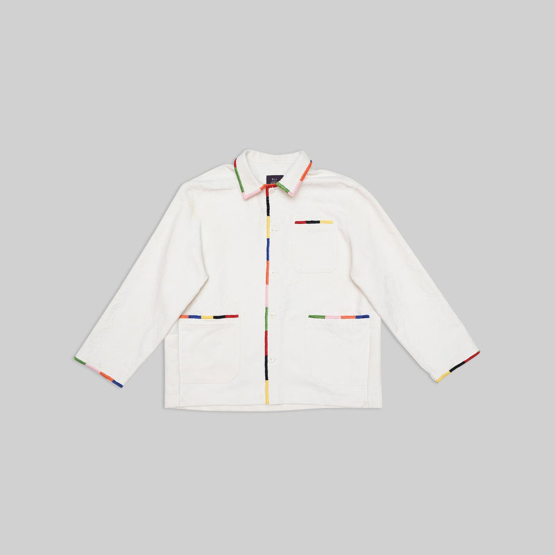 White Workshirt with Embroidered Trim - RES IPSA