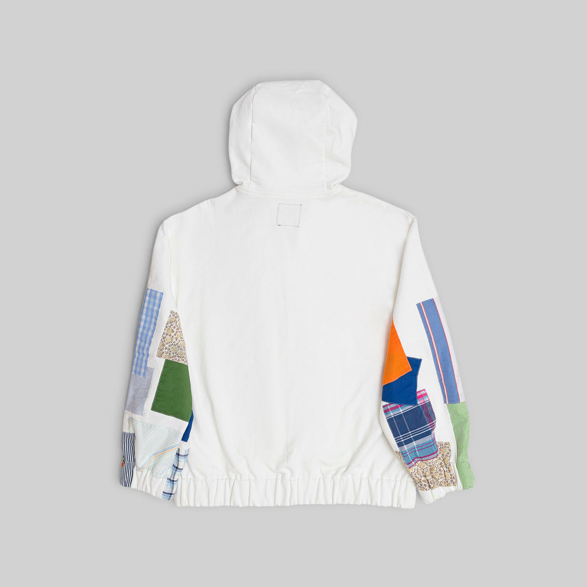 Zip Hoodie with Vintage Patchwork Sleeves - RES IPSA