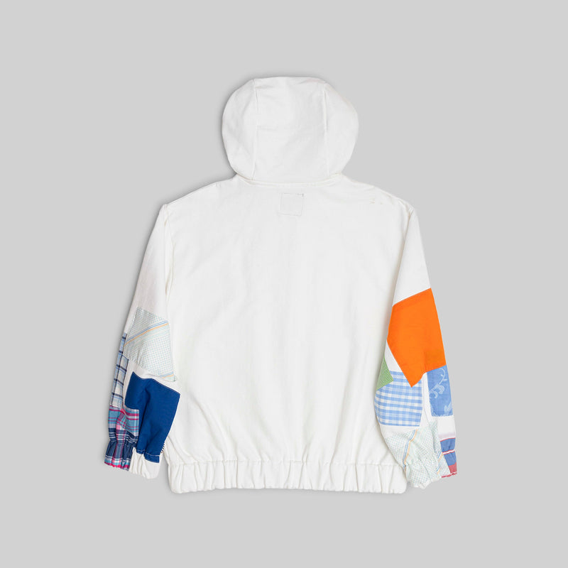 Zip Hoodie with Vintage Patchwork Sleeves - RES IPSA