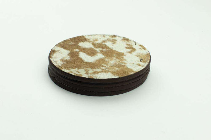 COWHIDE COASTER SET OF 4 - RES IPSA