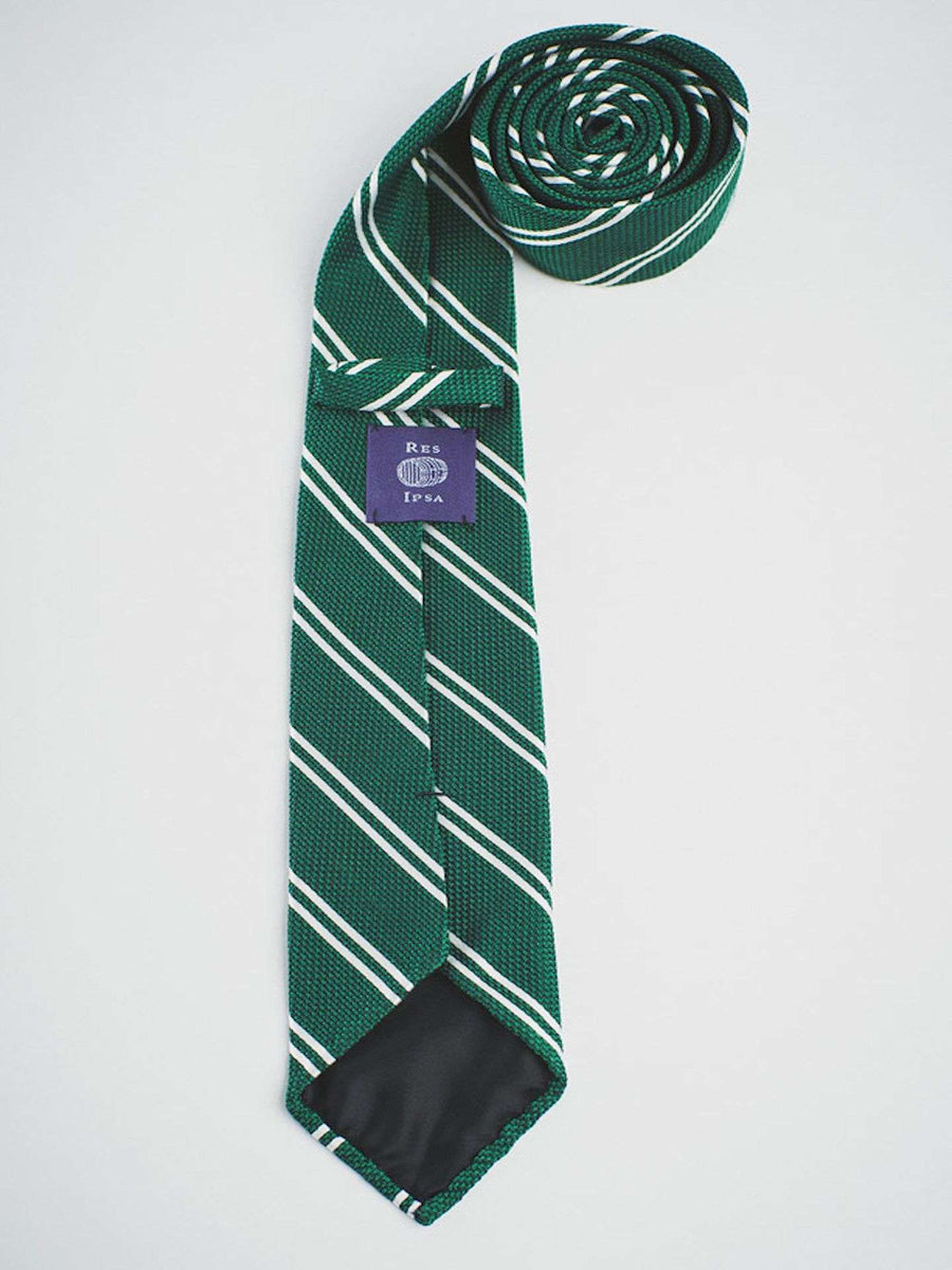 GREEN GRENADINE WITH WHITE DOUBLE STRIPES - RES IPSA