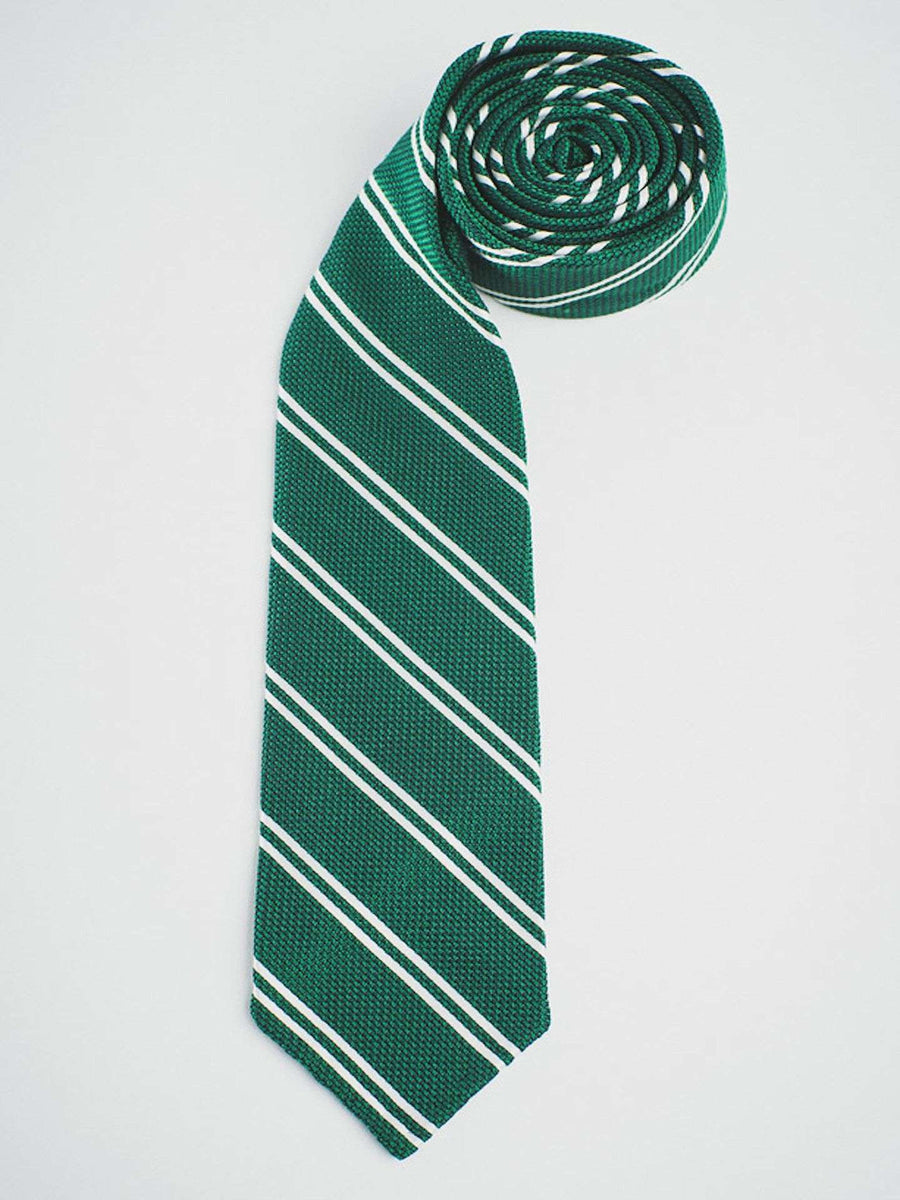 GREEN GRENADINE WITH WHITE DOUBLE STRIPES - RES IPSA