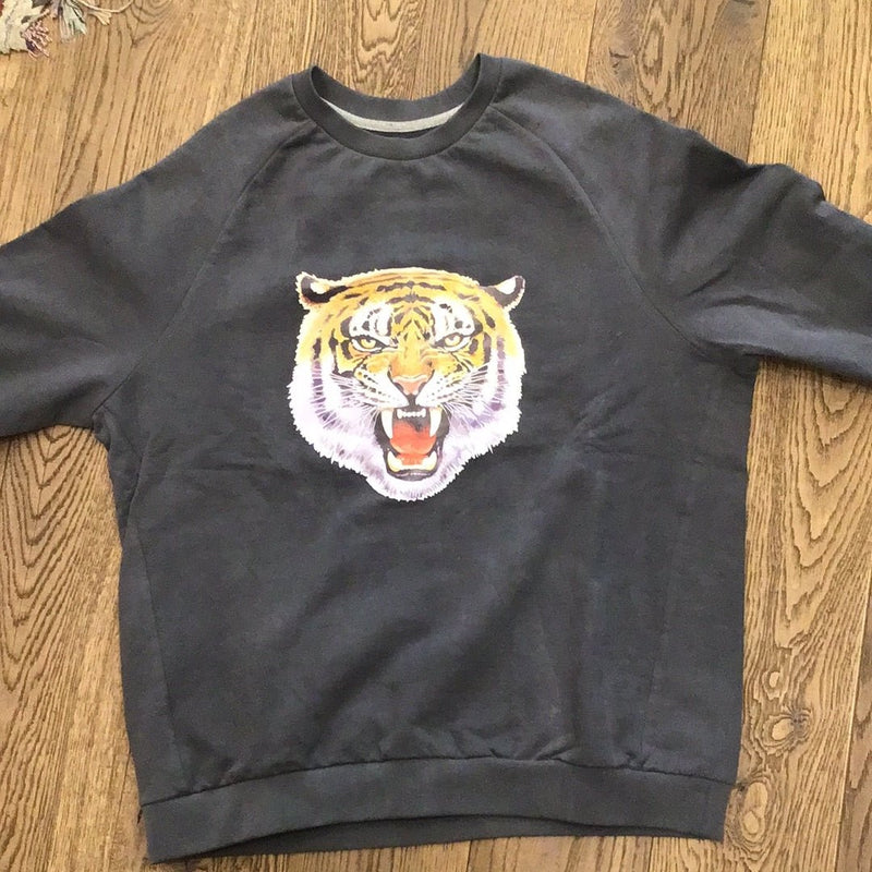 Hand-Dyed Tiger Sweatshirt GREY - RES IPSA