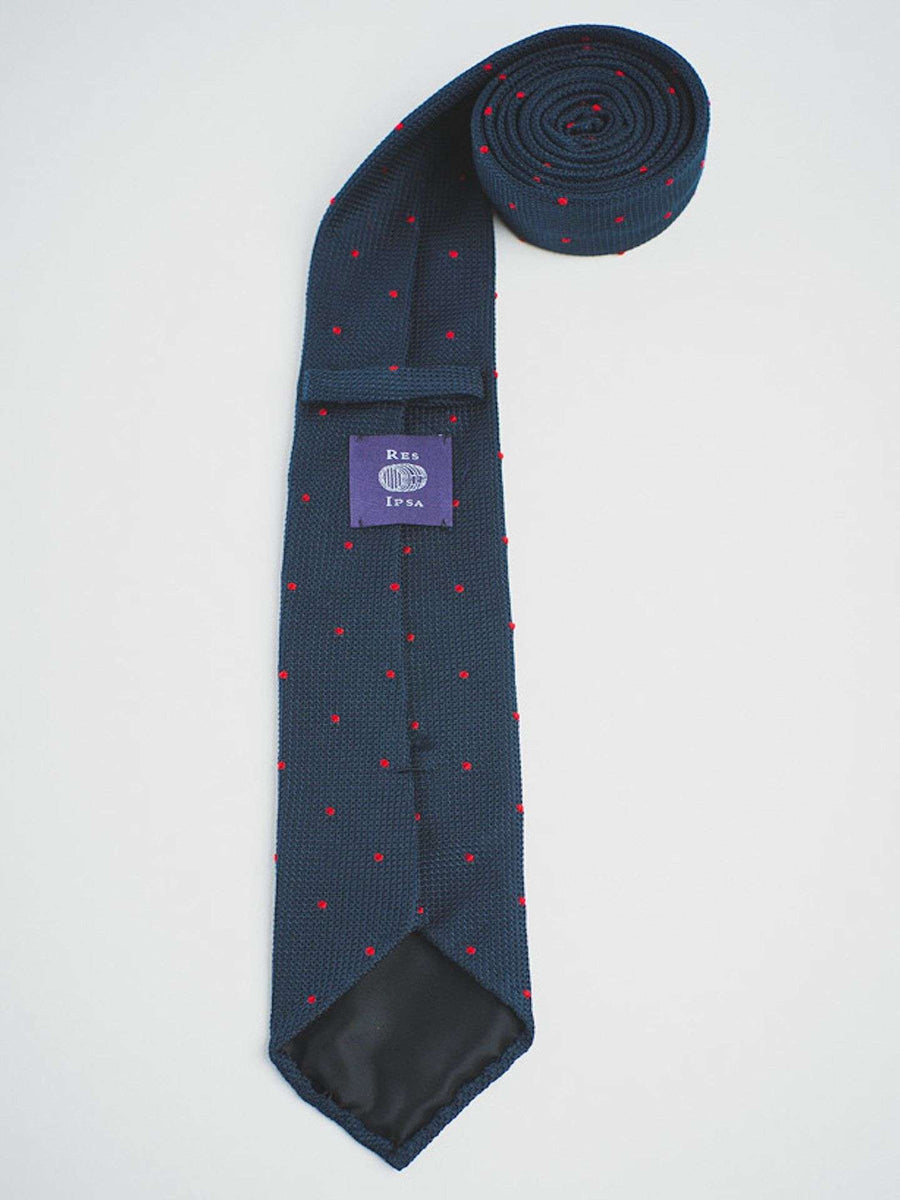 NAVY GRENADINE WITH RED DOTS - RES IPSA