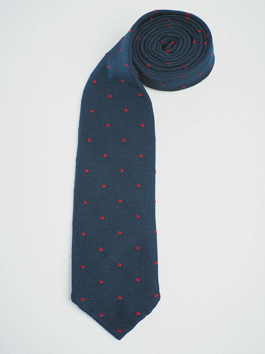 NAVY GRENADINE WITH RED DOTS - RES IPSA