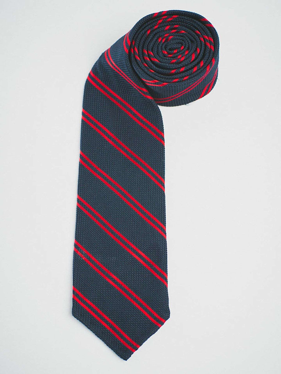 NAVY GRENADINE WITH RED DOUBLE STRIPES - RES IPSA