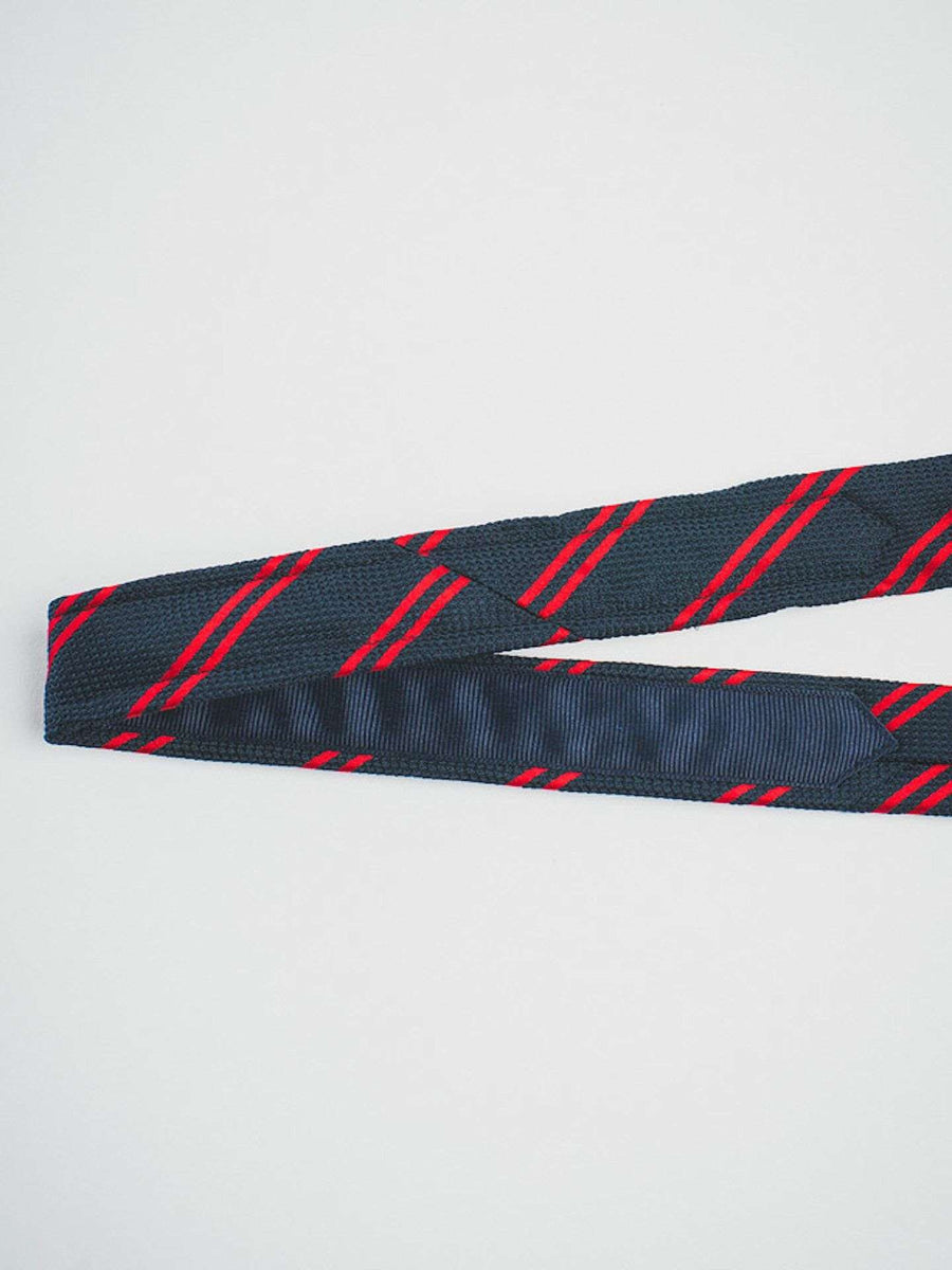 NAVY GRENADINE WITH RED DOUBLE STRIPES