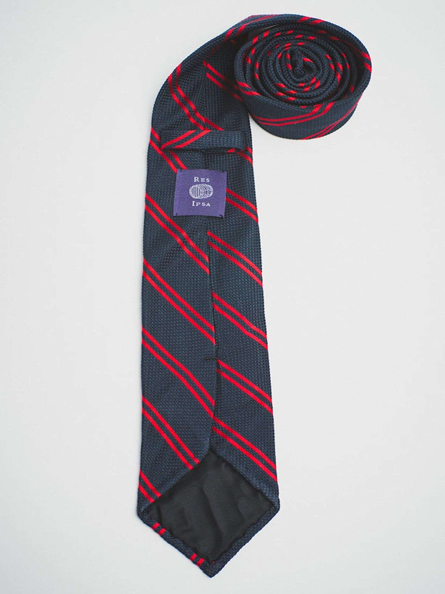 NAVY GRENADINE WITH RED DOUBLE STRIPES - RES IPSA