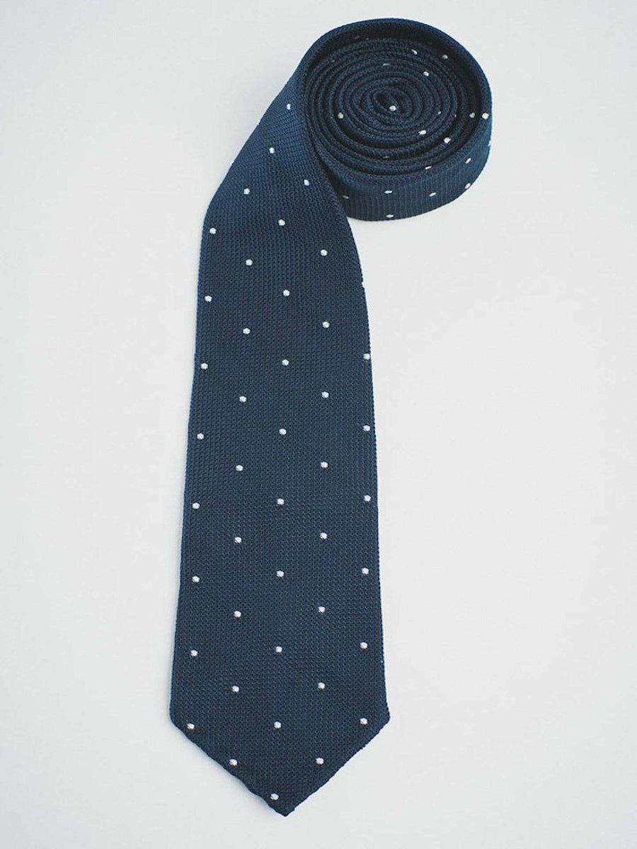 NAVY GRENADINE WITH WHITE DOTS - RES IPSA