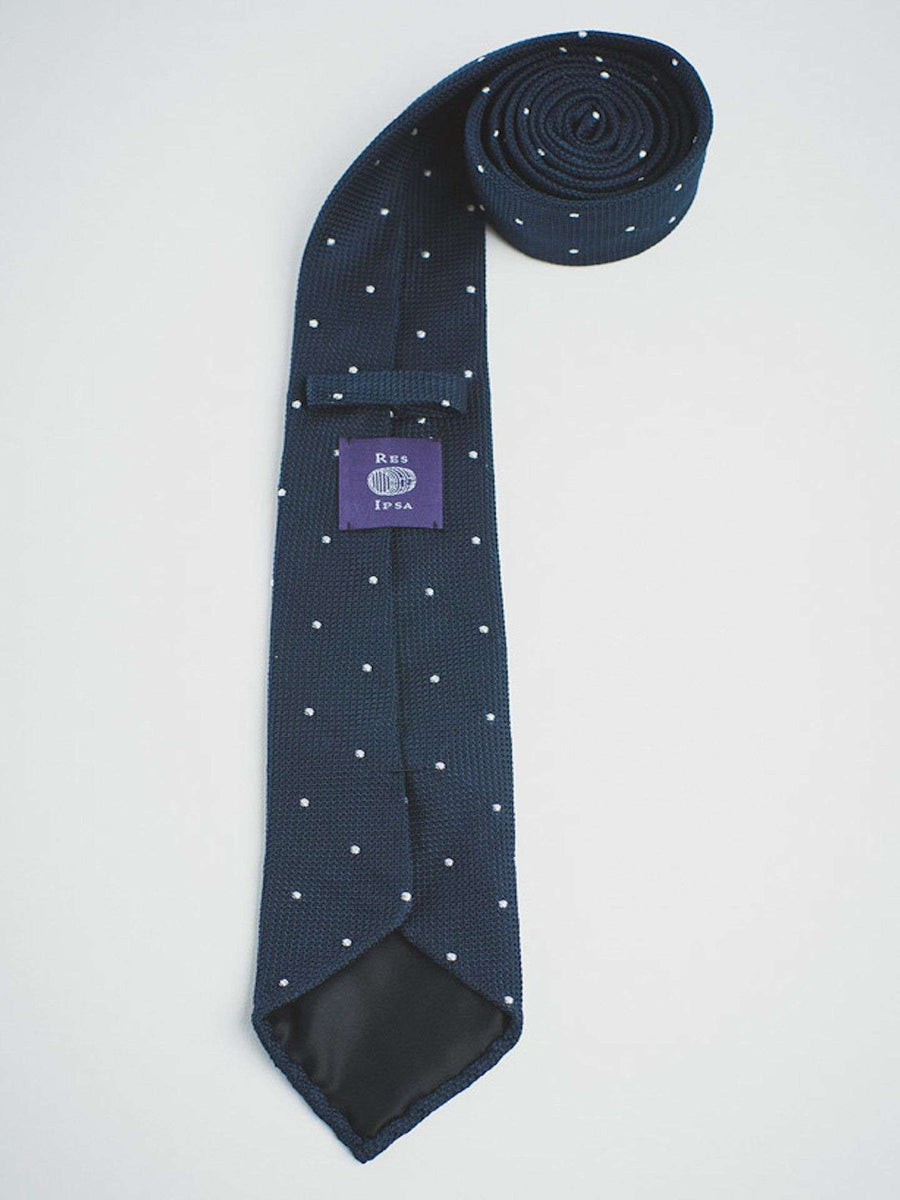 NAVY GRENADINE WITH WHITE DOTS - RES IPSA