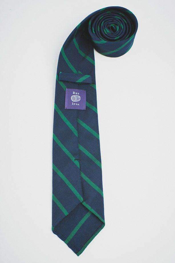 NAVY MOGADOR WITH GREEN STRIPE - RES IPSA